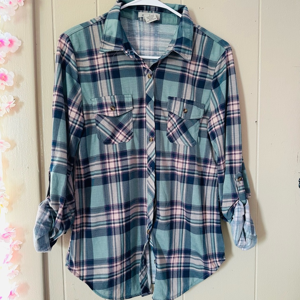 Passport Blue Plaid Flannel Shirt